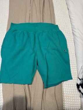 Champion Men's Teal Athletic Shorts with Logo